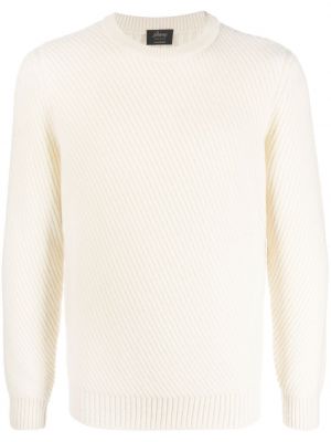 Кашмирен пуловер с кръгло деколте Brioni бяло