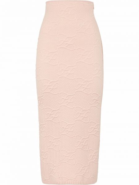 Falda de tubo ajustada de cintura alta Fendi rosa