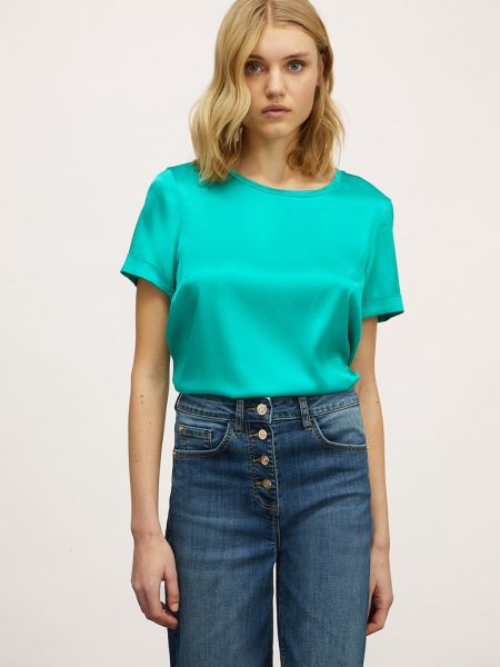 Атласная блузка с коротким рукавом Motivi зеленая