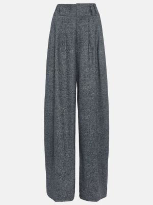 Vlněné kalhoty s vysokým pasem relaxed fit Altuzarra šedé