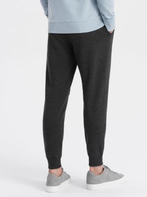 Melanžové sportovní kalhoty na zip Ombre šedé