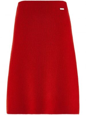 Pletená midi sukňa Ferragamo červená