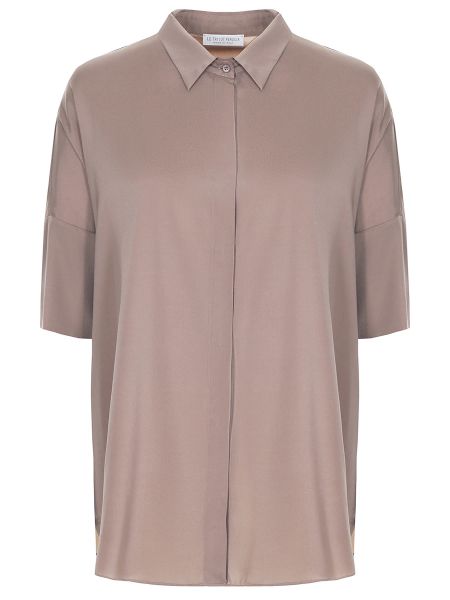 Шелковая блузка Le Tricot Perugia коричневая