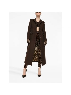 Leggings con estampado leopardo de tejido jacquard Dolce & Gabbana marrón