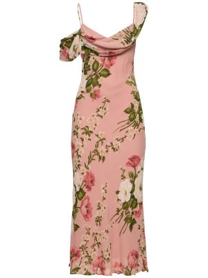 Sukienka midi z wiskozy Reformation różowa