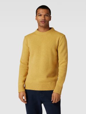 Dzianinowy sweter Minimum żółty