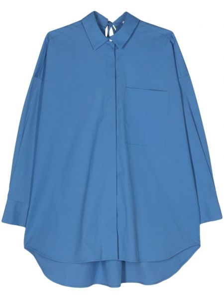 Памучна риза Semicouture синьо