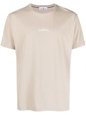 T-shirt mit print Stone Island beige
