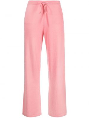 Kašmírové volné kalhoty s výšivkou Chinti And Parker - růžová