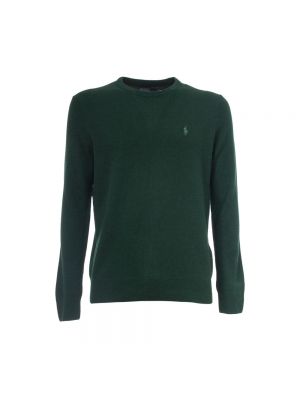 Sweter wełniany z okrągłym dekoltem Polo Ralph Lauren zielony