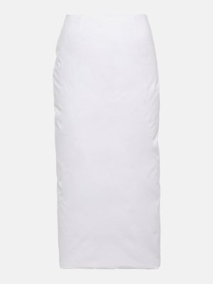 Βαμβακερή midi φούστα Prada λευκό