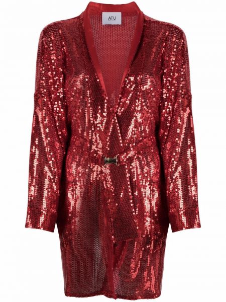 Abrigo con lentejuelas Atu Body Couture rojo