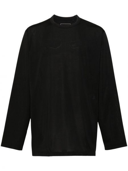 T-shirt manches longues en coton avec manches longues Y-3 noir