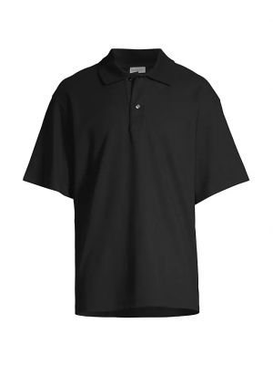 Хлопковая рубашка-поло Burberry черный