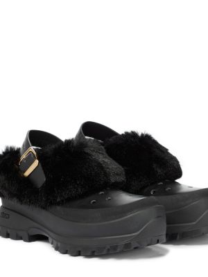 Туфли с мехом из искусственного меха Stella Mccartney, черные
