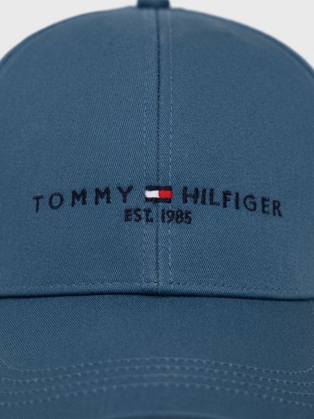 Bombažna kapa Tommy Hilfiger rjava