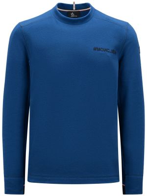 Nylonowa koszulka z długim rękawem Moncler Grenoble niebieska