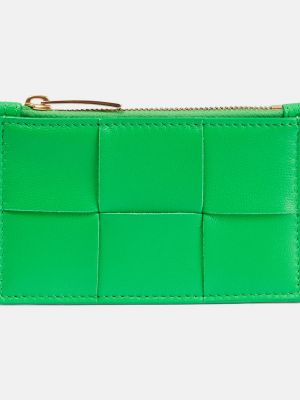 Кожаный кошелек Bottega Veneta зеленый