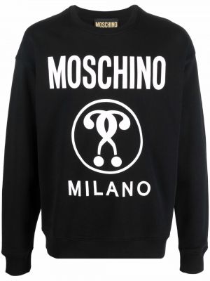 Trykt bomull sweatshirt Moschino svart