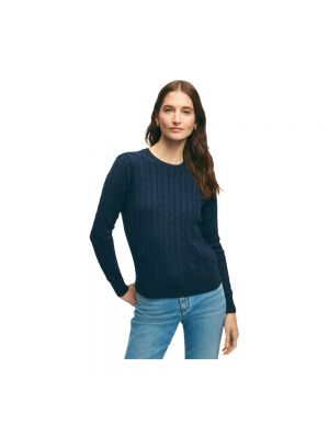 Sweter z okrągłym dekoltem Brooks Brothers niebieski