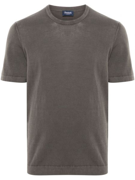 T-shirt en coton Drumohr marron