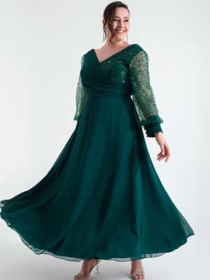 Večernja haljina s biserima Lafaba zelena
