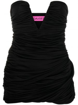 Коктейлна рокля с v-образно деколте Gauge81 черно