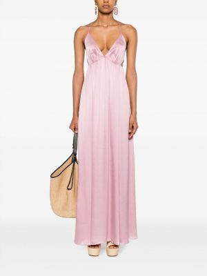 Hedvábné dlouhé šaty Zimmermann růžové