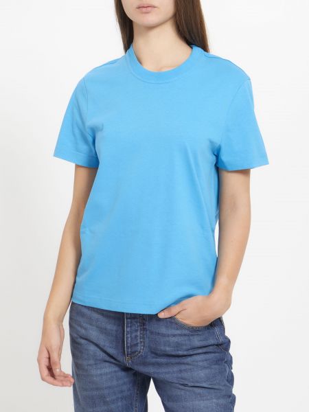 Хлопковая футболка Bottega Veneta синяя