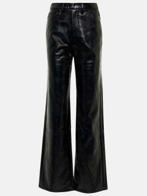 Pantaloni cu talie înaltă din piele din piele ecologică Rotate Birger Christensen negru