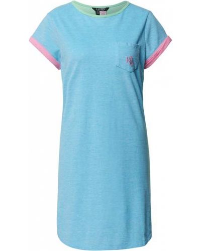 Koszula nocna bawełniana Lauren Ralph Lauren - turkus