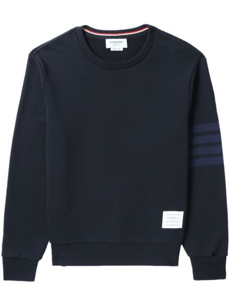 Afslappet rund hals bomuld sweatshirt med rund hals Thom Browne blå