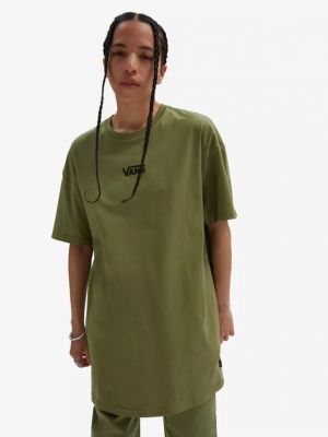 Oversized pamut mini ruha Vans zöld