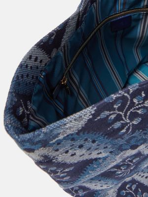 Borsa shopper in tessuto jacquard Etro blu