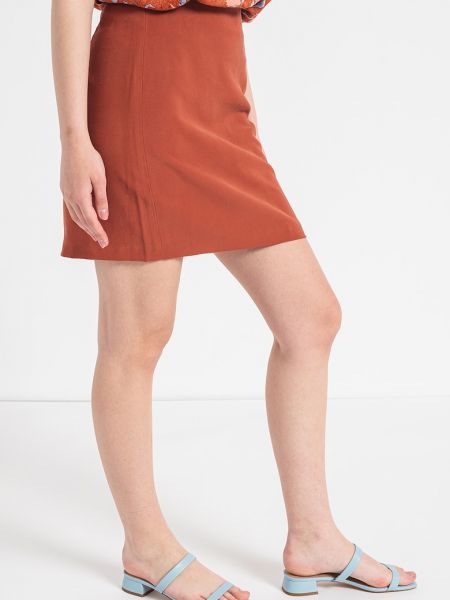 Льняная юбка мини Esprit оранжевая