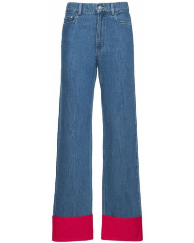 Bavlnené džínsy s rovným strihom Wandler modrá