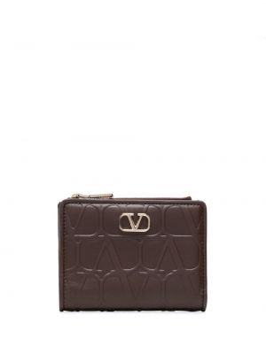 Kožená peňaženka Valentino Garavani hnedá
