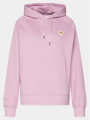 Laza szabású pulóver Puma rózsaszín