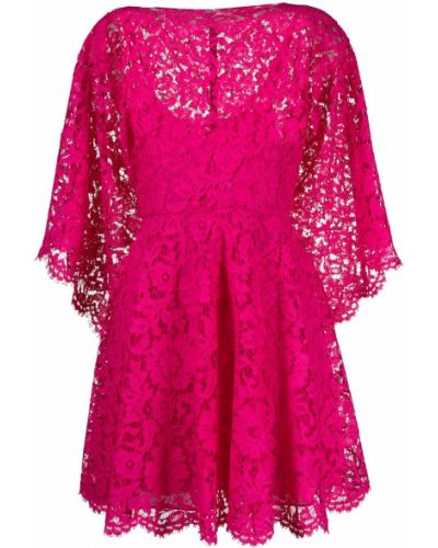 Mini vestido de encaje Valentino rosa