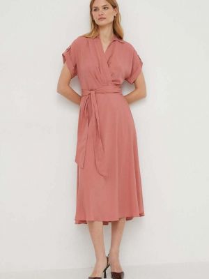 Сукня міді Lauren Ralph Lauren рожева