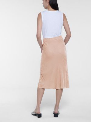 Aksamitna spódnica midi Velvet różowa