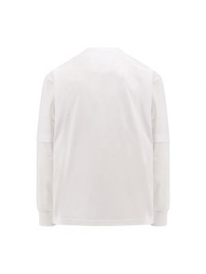 Camiseta con cremallera de cuello redondo con bolsillos Sacai blanco