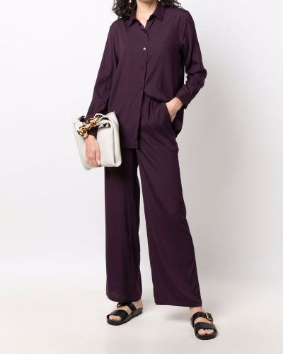 Chemise en soie avec manches longues Paula violet