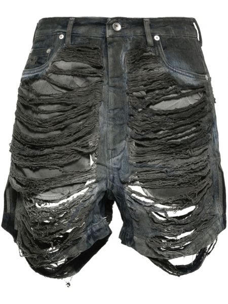 Kratke traper hlače s izlizanim efektom Rick Owens Drkshdw siva