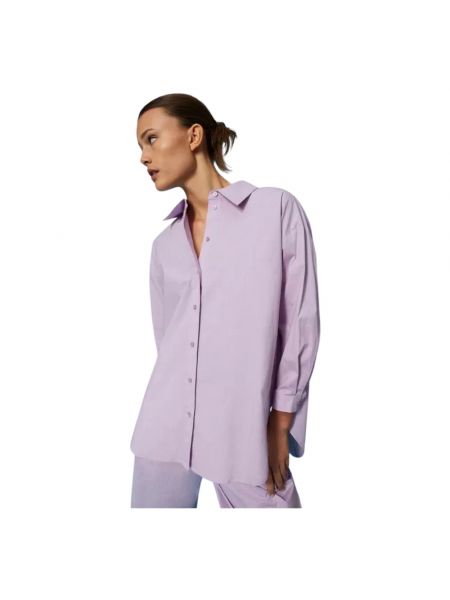 Camisa con bordado clásica Twinset violeta