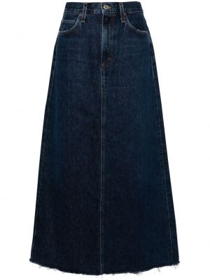 Džínsová sukňa Agolde modrá