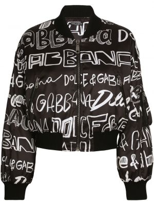 Bomber bunda na zip s potiskem Dolce & Gabbana - bílá