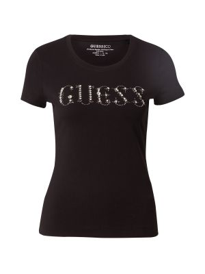 Prozirna majica Guess crna