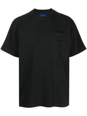 Medvilninis siuvinėtas marškinėliai Awake Ny juoda