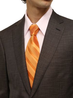 Шелковый галстук Stefano Ricci оранжевый